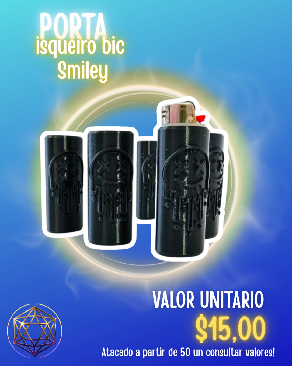 Porta Isqueiro BIC Smiley Personalizado – Capa Protetora Estilizada