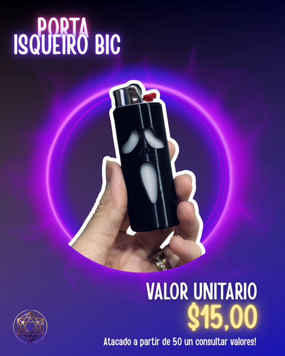 Porta Isqueiro BIC Personalizado Horror – Capa Protetora Estilizada