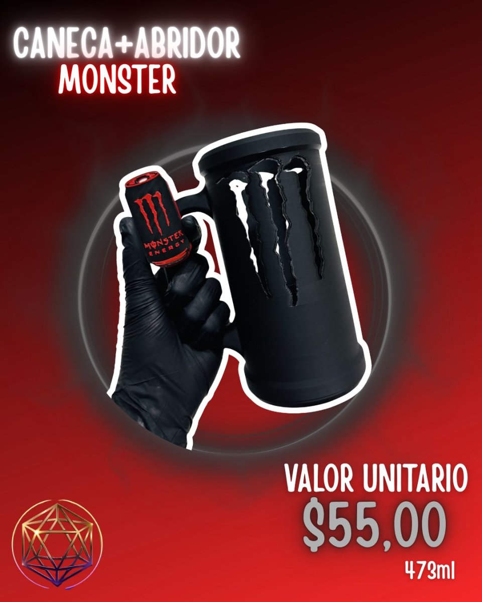 Caneca Monster 473ml com Abridor – Caneca Personalizada Estilizada