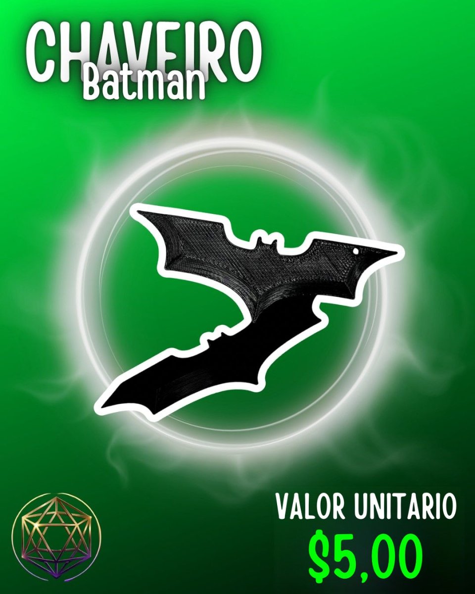 Chaveiro Batman 3D – Chaveiro Geek Estilizado Personalizado