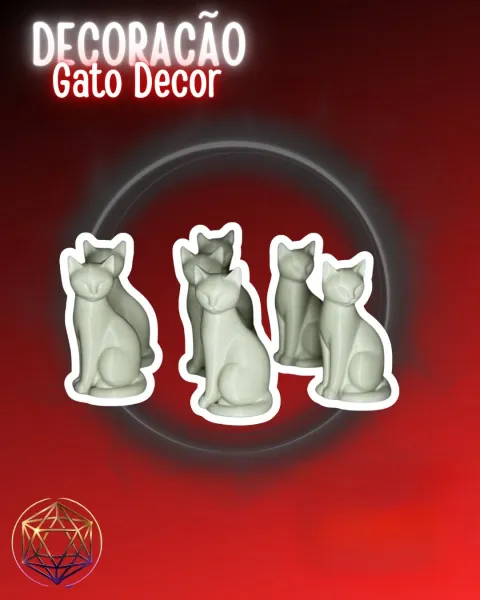 Decoração Gato Decor 5cm – Mini Estátua de Gato Minimalista para Decoração