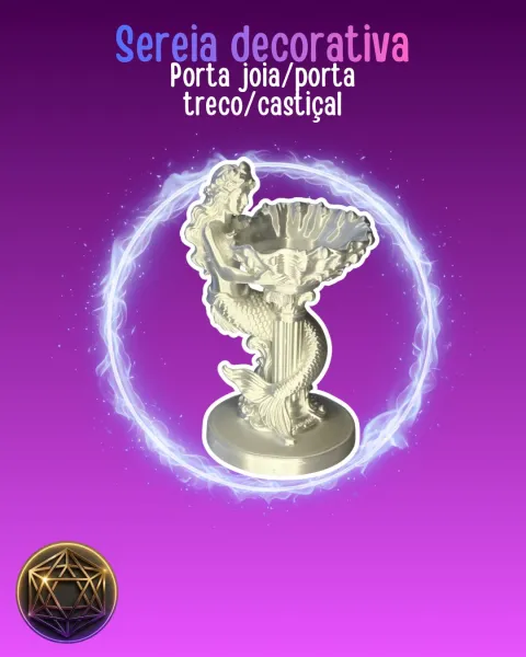 Castiçal Sereia Decorativo – Porta Velas Elegante Estilo Clássico