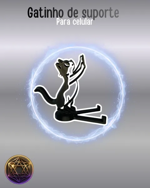 Suporte de Celular Gato – Porta Celular Geek Decorativo