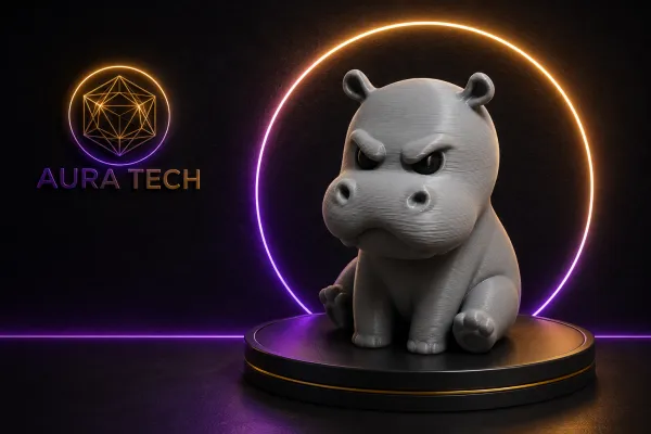Hipopótamo Resmungão 3D | Escultura Decorativa de Alta Resolução | Aura Tech