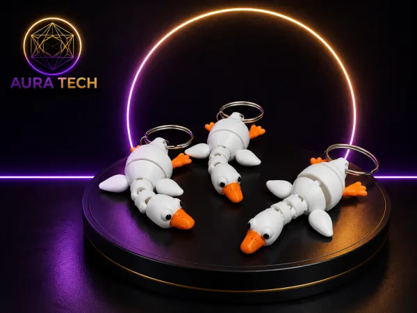Chaveiro Ganso Articulado | Impressão 3D de Alta Precisão | Aura Tech