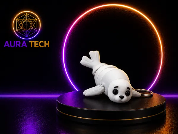 Chaveiro Foca Flexível Anti-Estresse 3D Fofa e Colecionável