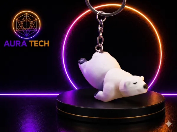 Chaveiro Urso Polar Dormindo: Fofura Relaxante para o seu dia a dia