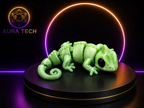 Camaleão Flexível Articulado 3D | Charme em Miniatura