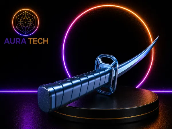 Réplica de Katana Samurai Aura Tech com Suporte Exclusivo