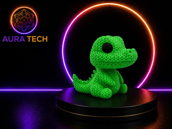 Crocodilo Bordado Fofo Texturizado 3D | Detalhe Exclusivo em Relevo | Design Aura Tech