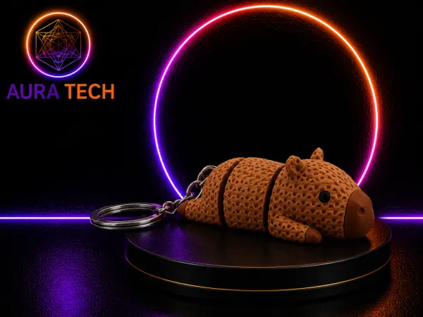 Chaveiro Capivara Articulada Flexível Fofa 3D
