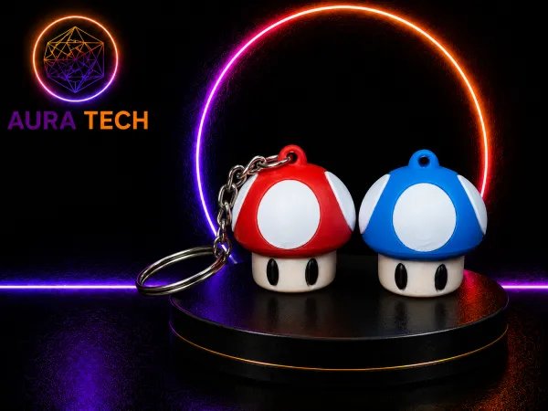 Chaveiro Cogumelo Mario Bros Impresso em 3D | Acessório Geek Gamer