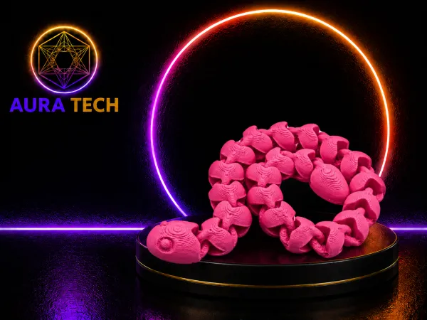 Cobra Fidget Articulada: Flexibilidade e Alívio do Estresse em Rosa Vibrante