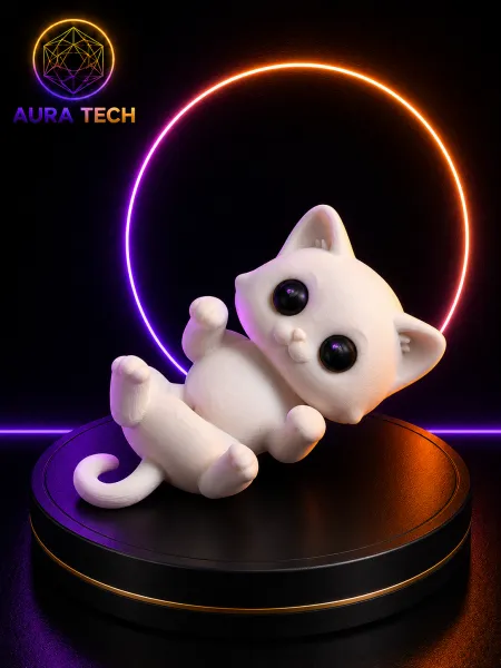 Mini Gatinho Fofo | Olhos Expressivos | Decoração Minimalista e Adorável