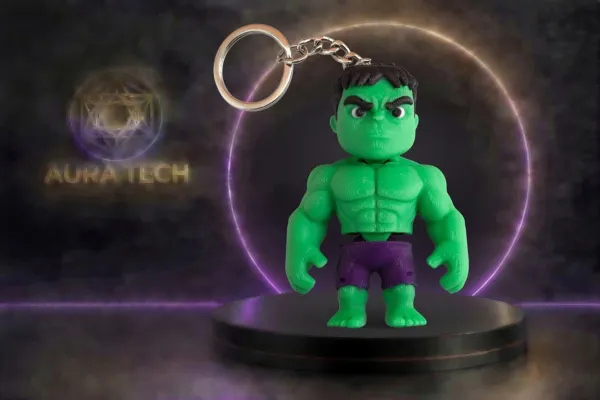 Chaveiro Hulk Articulado | Impressão 3D de Alta Precisão | Aura Tech