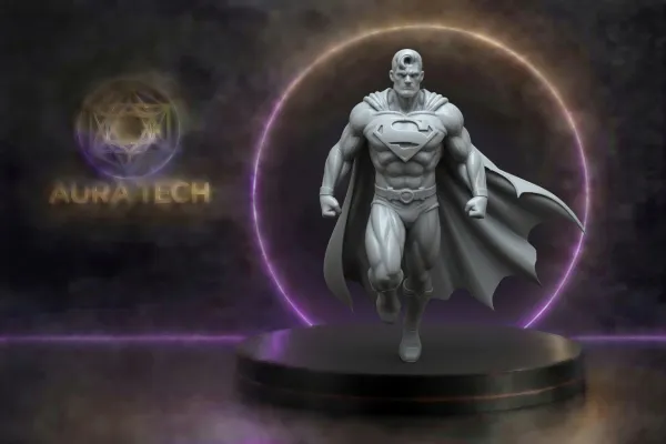 Estatueta Superman Impressa 3D | Alta Fidelidade e Acabamento | Aura Tech