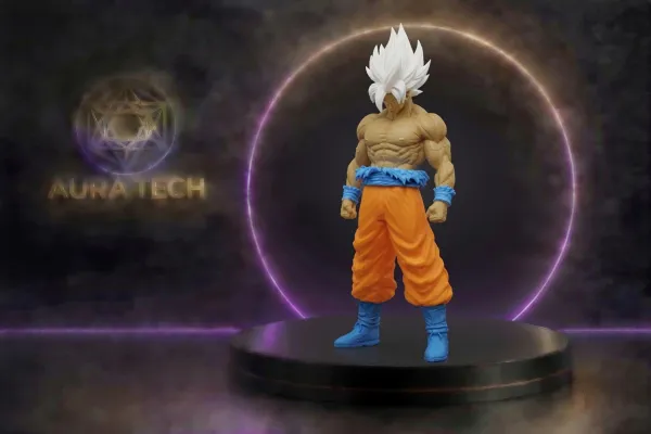 Figura Goku Instinto Superior | Impressão 3D Multicor de Alta Precisão | Aura Tech