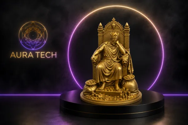 Rei Midas no Trono | Impressão 3D de Alta Resolução | Aura Tech