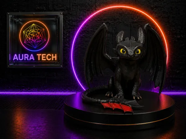 Estatueta Colecionável Banguela (Toothless) | Impressão 3D de Alta Precisão | Aura Tech