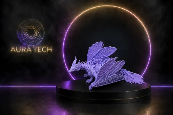 Dragão Articulado Com Assas | Impressão 3D Alta Precisão PLA Premium | Aura Tech