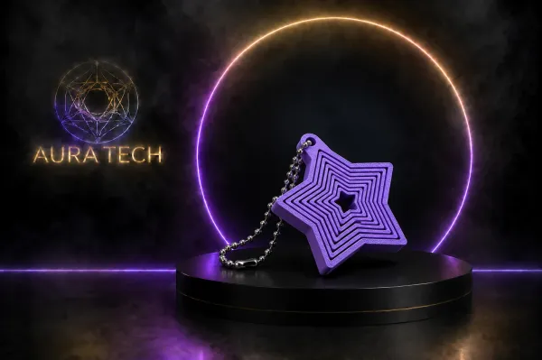 Chaveiro Estrela Articulada | Design Paramétrico Premium | Aura Tech
