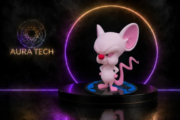 Cérebro (Pinky e o Cérebro) | Boneco Colecionável Impressa em 3D | Aura Tech