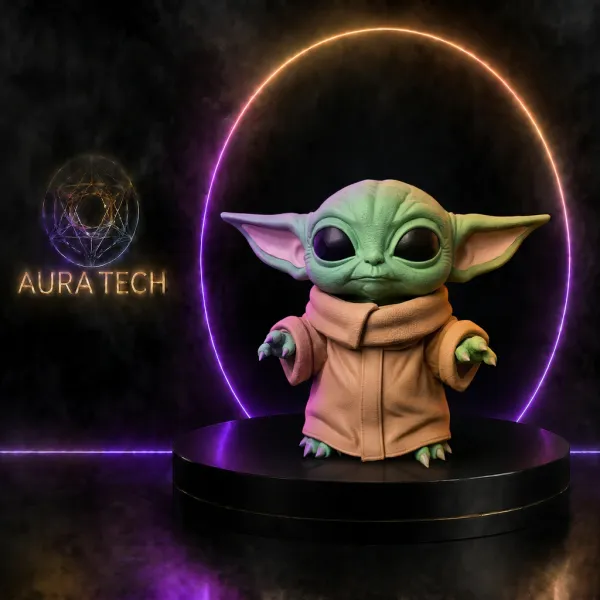 Grogu (Baby Yoda) Impresso em 3D | Colecionável Star Wars Premium | Aura Tech