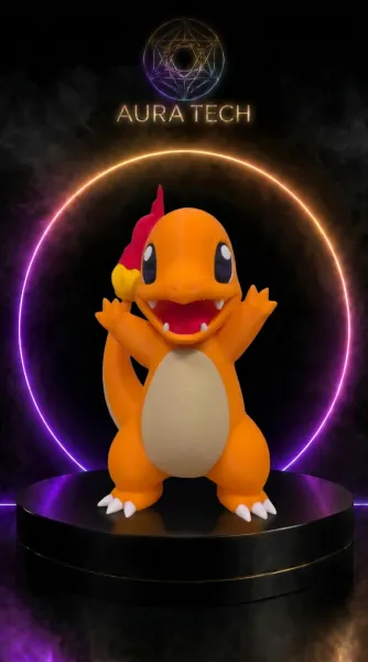 Figura Colecionável Charmander 3D | Impressão de Alta Precisão | Aura Tech