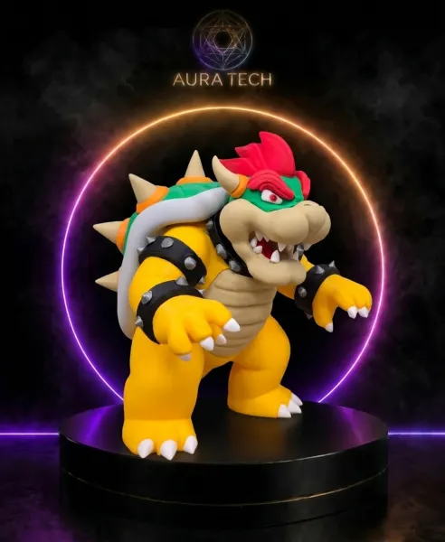 Boneco Bowser Colecionável | Impressão 3D Alta Precisão | Aura Tech