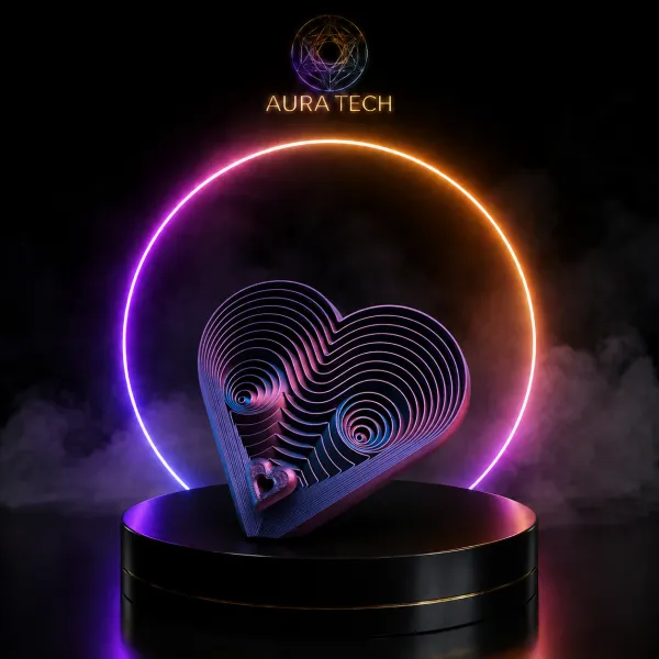 Fidget Coração Articulado | Design Paramétrico Premium | Aura Tech