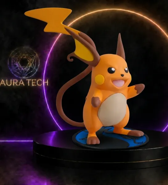 Figura Colecionável Raichu | Impressão 3D de Alta Precisão | Aura Tech