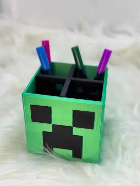 Porta-Lápis Creeper Minecraft – Impressão 3D