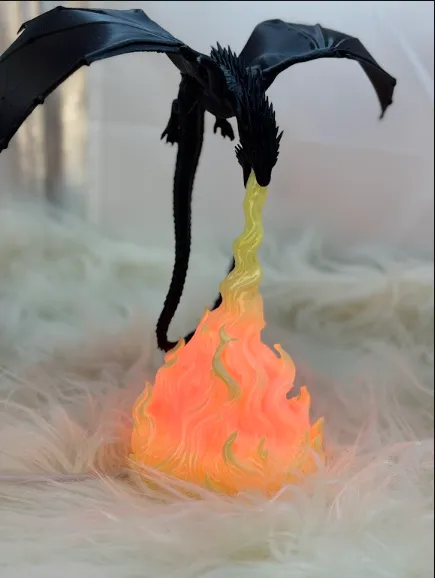 Luminária Dragão Chama Iluminada