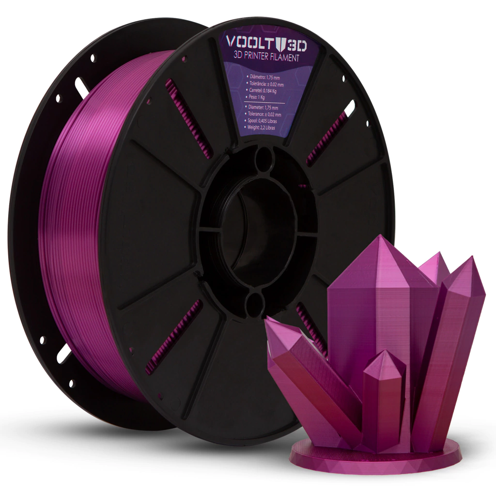 Filamento Voolt PLA Rosa Ametista V-Silk - 1kg