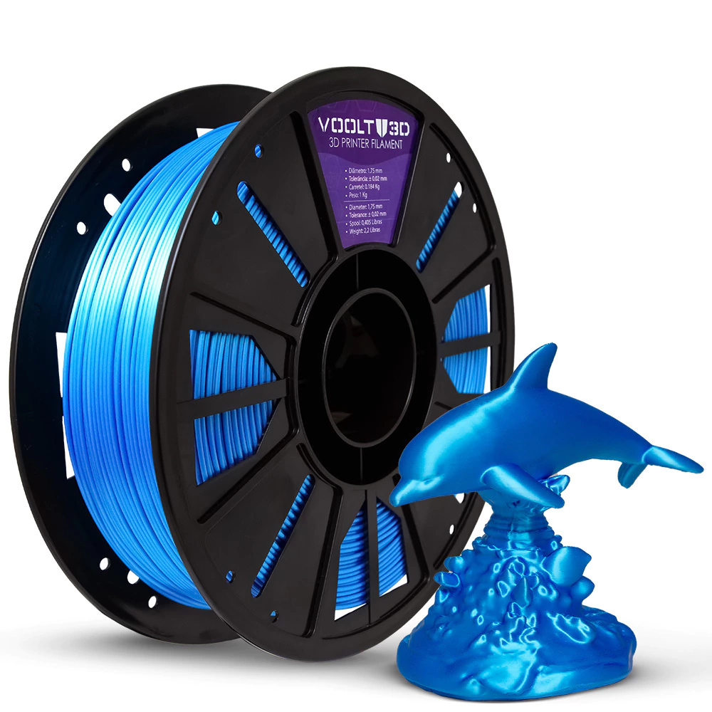 Filamento Voolt PLA Azul Sky V-Silk - 1kg