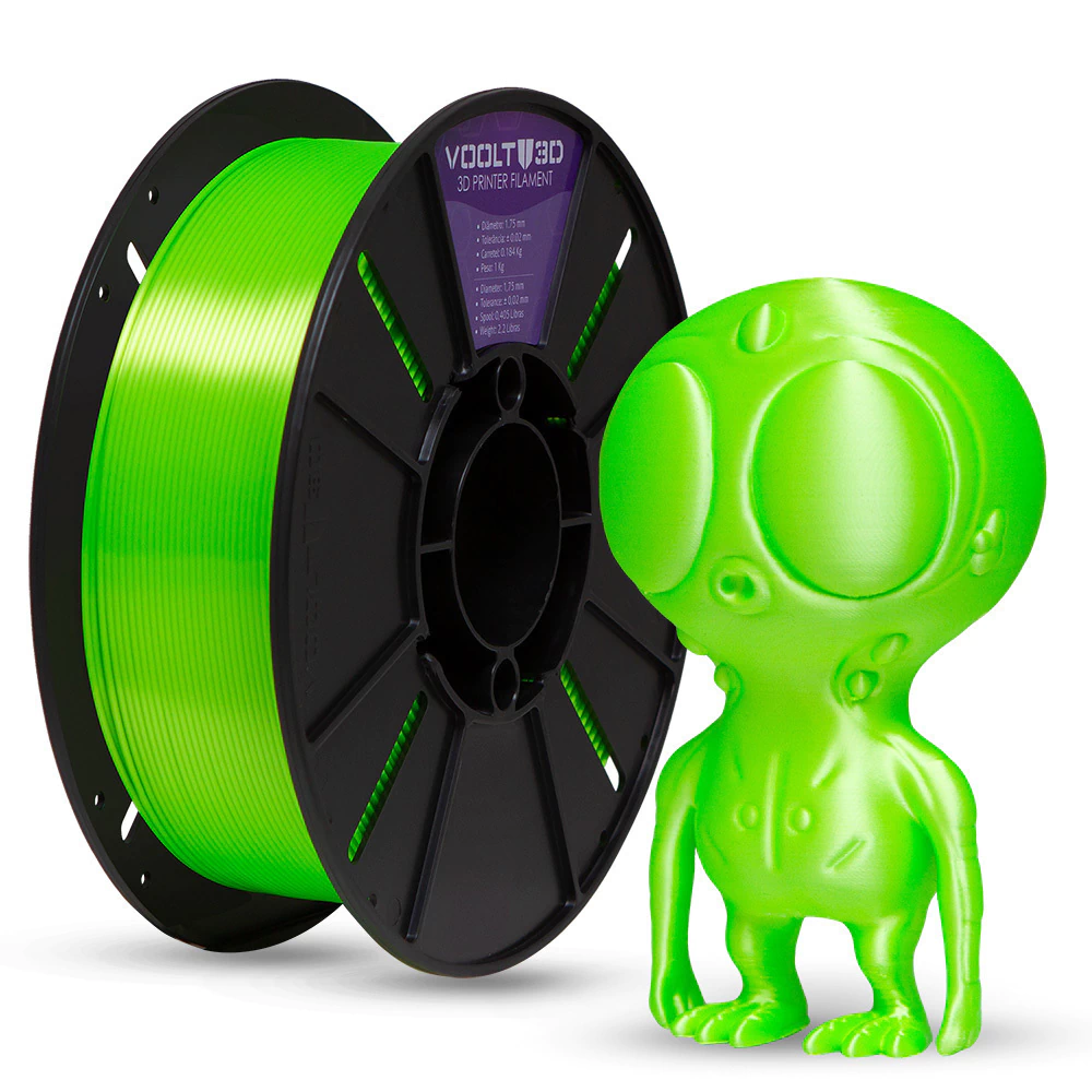 Filamento Voolt PLA Verde Neon V-Silk - 1kg