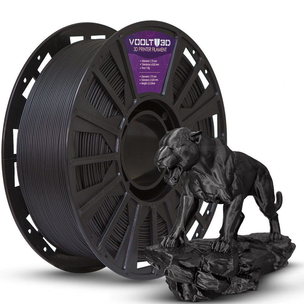 Filamento Voolt PLA Preto Velvet - 1kg
