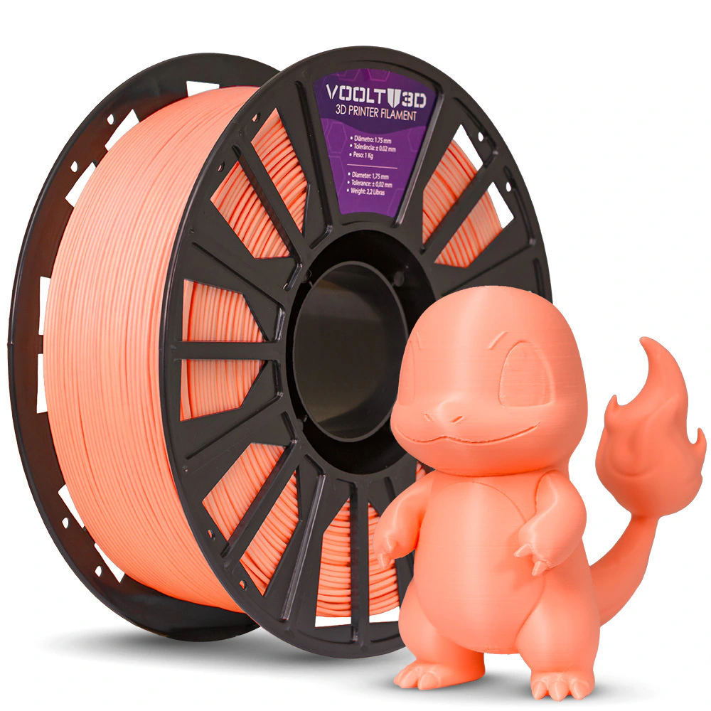 Filamento Voolt PLA Laranja Velvet Macaron - 1kg