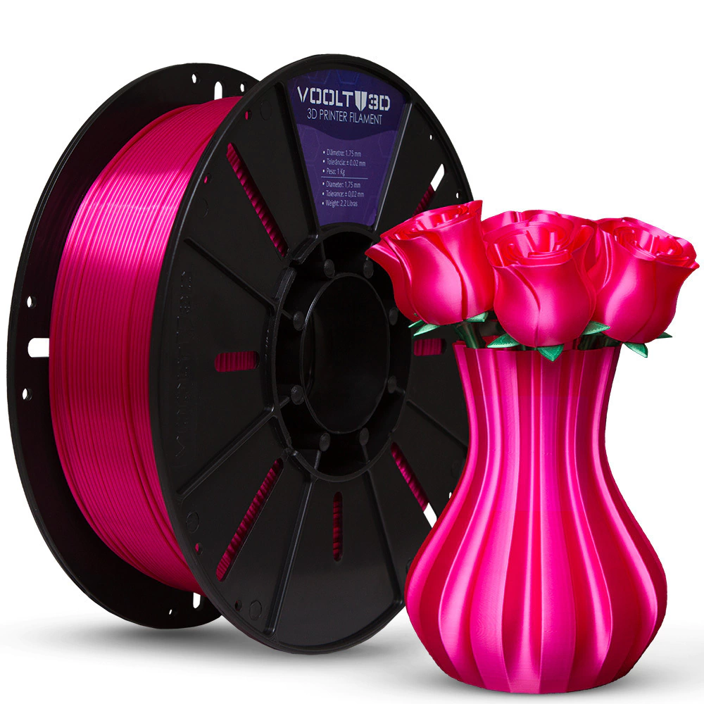 Filamento Voolt PLA Rosa Choque V-Silk - 1kg