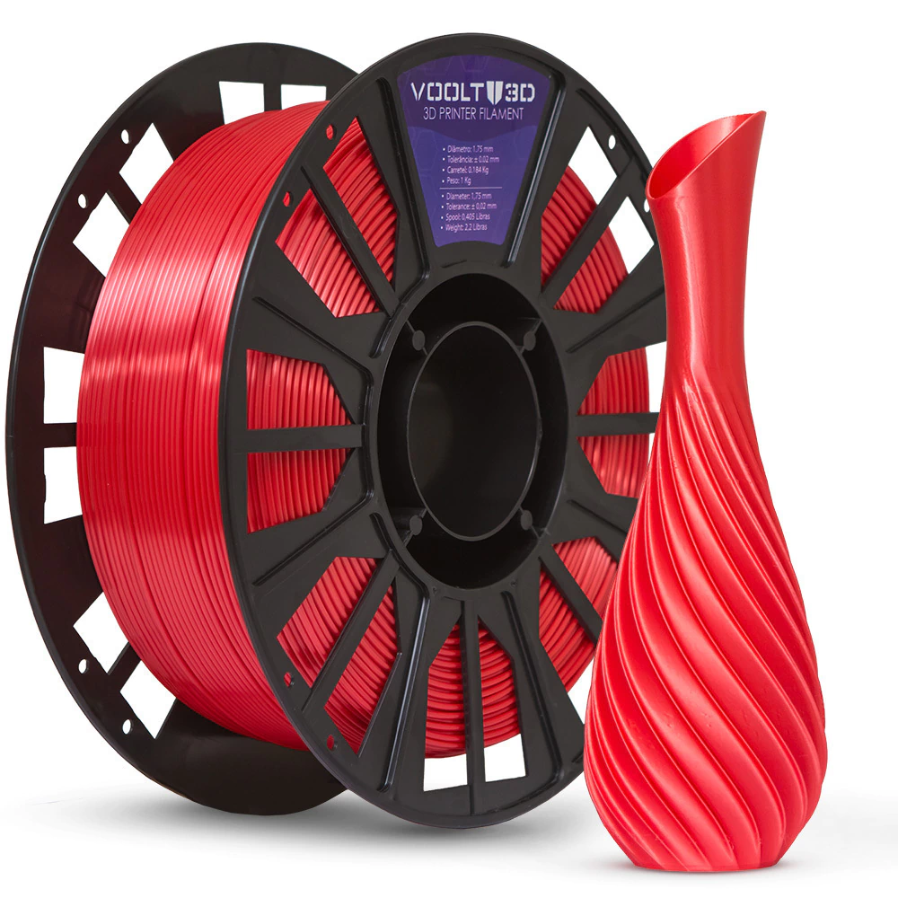Filamento Voolt PLA Vermelho V-Silk - 1kg