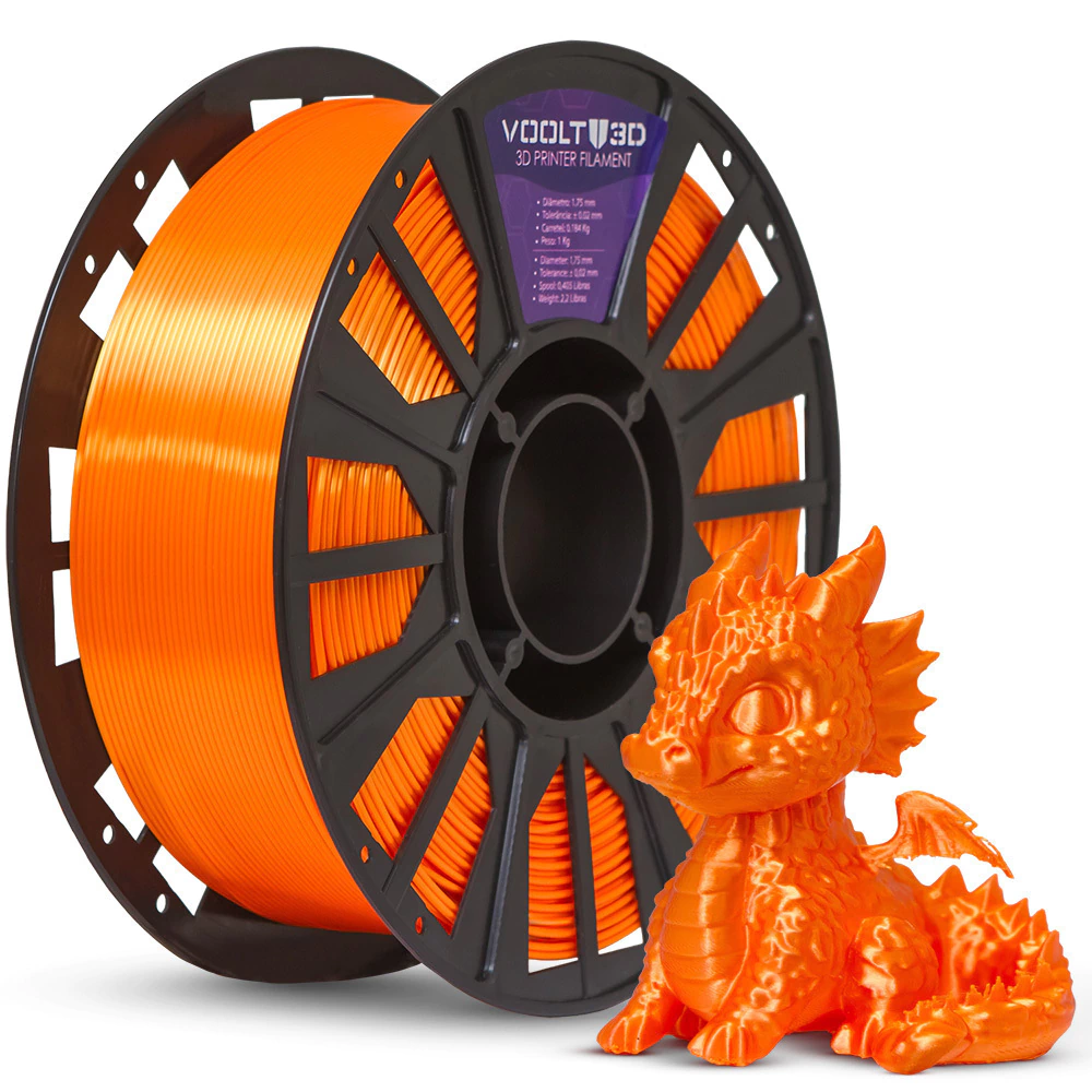 Filamento Voolt PLA Laranja V-Silk - 1kg