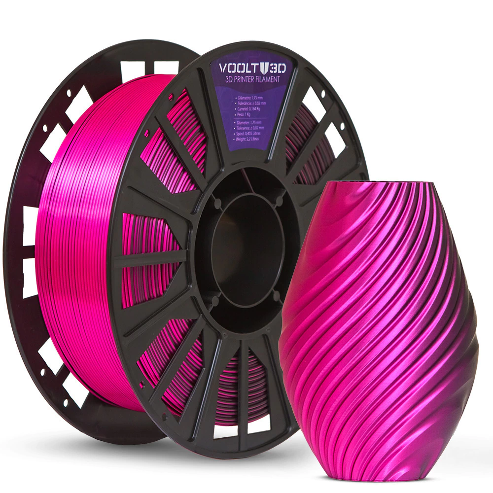 Filamento Voolt PLA Rosa com Preto Duo Color Shadow - 1kg