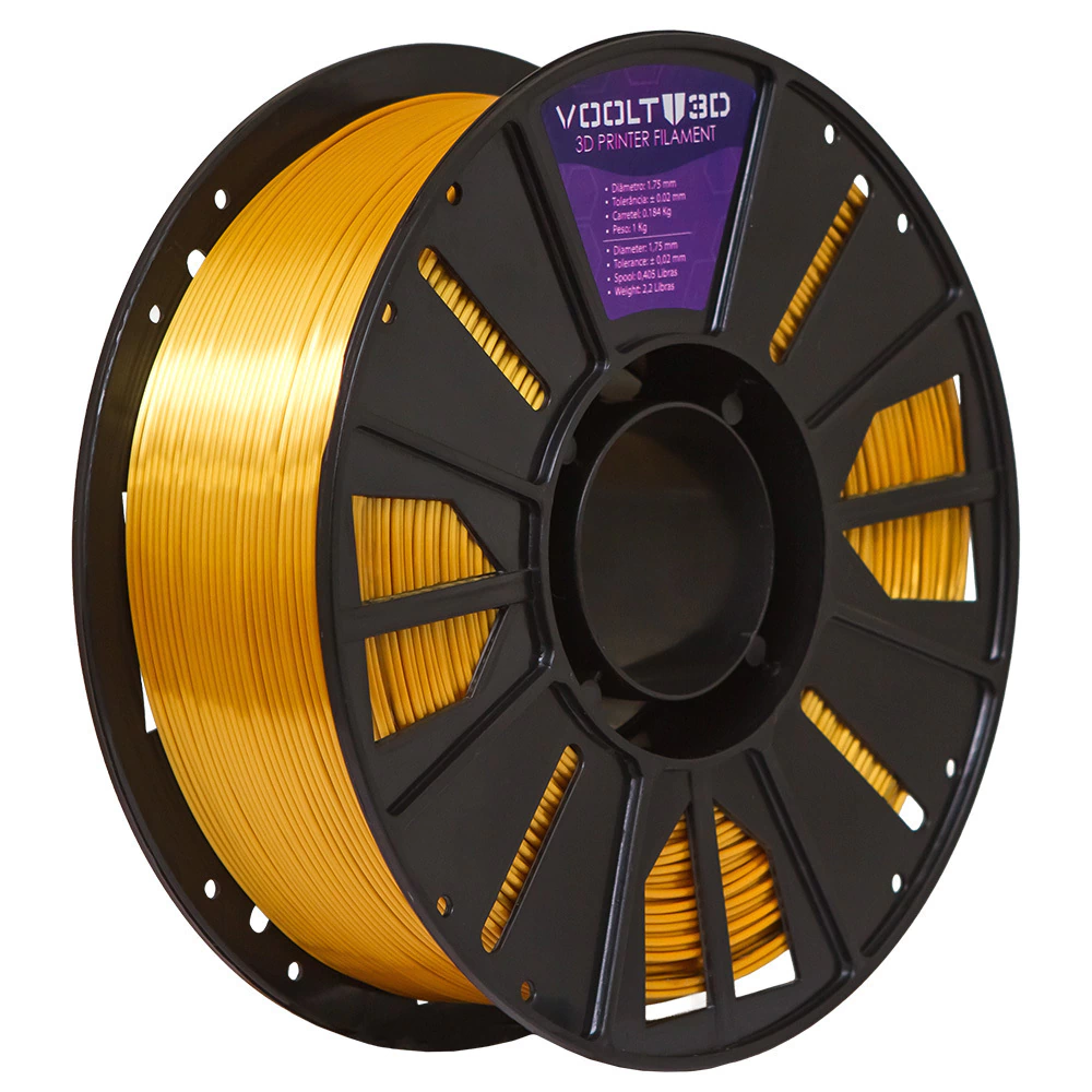 Filamento Voolt PLA Dourado Ultra V-Silk - 1kg
