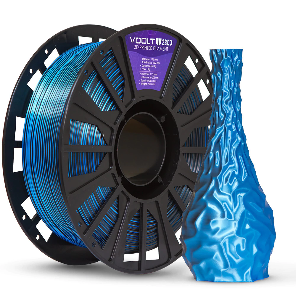 Filamento Voolt PLA Azul com Preto Duo Color Shadow - 1kg