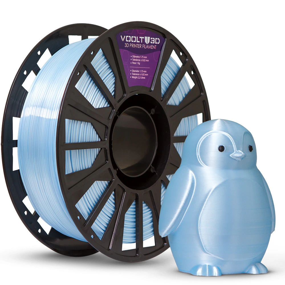 Filamento Voolt PLA Azul Bebê V-Silk - 1kg