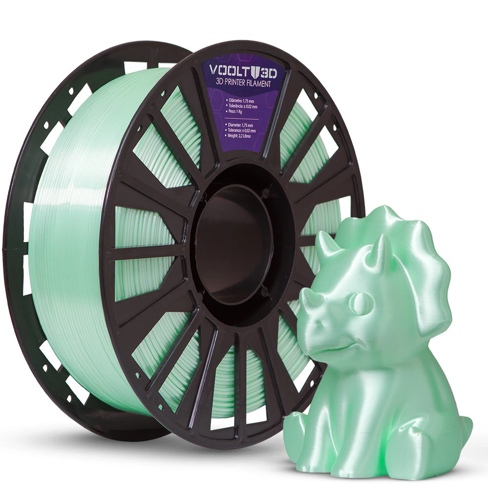Filamento Voolt PLA Verde Bebê V-Silk - 1kg