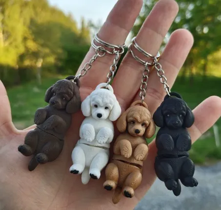 Chaveiro Poodle Fofo: Leve Seu Amiguinho Realista Sempre Com Você