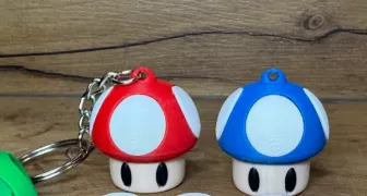 Chaveiro Cogumelo Mario Bros Impresso em 3D | Acessório Geek Gamer