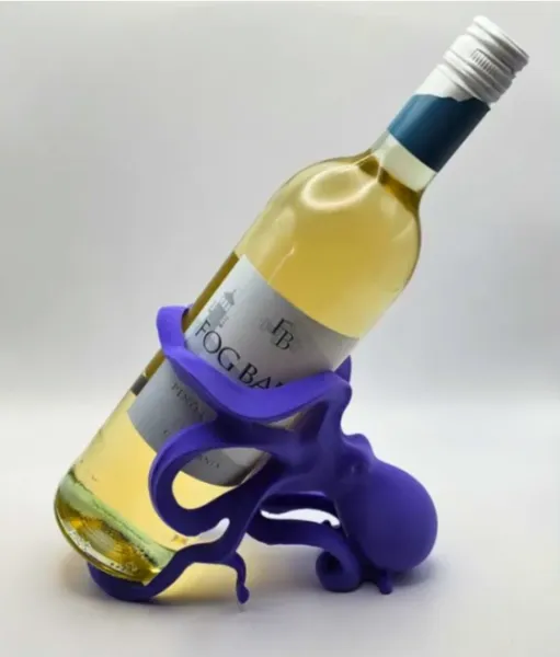 Porta-Garrafas Polvo Flutuante Aura Tech | Suporte de Vinho Design Único e Divertido