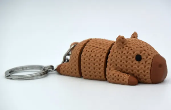 Chaveiro Capivara Articulada Flexível Fofa 3D
